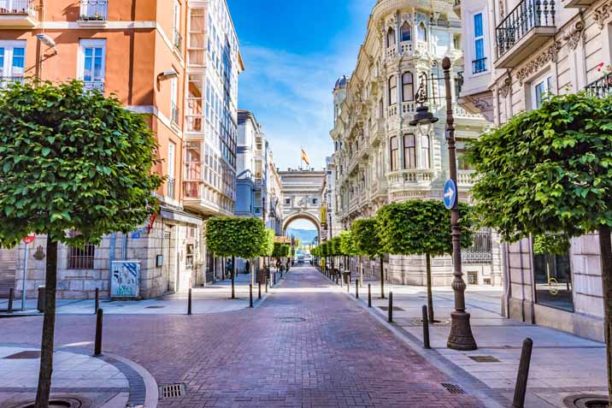 SANTANDER, SPAIN - JUNE 19, 2016: Street view of Santander city center, Spain.