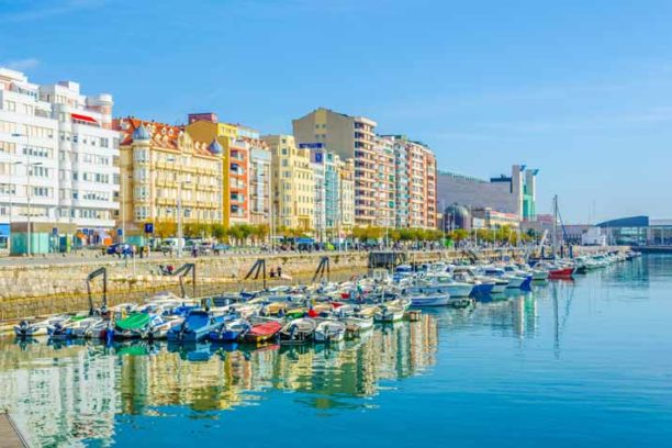 View of marina in the spanish city santander