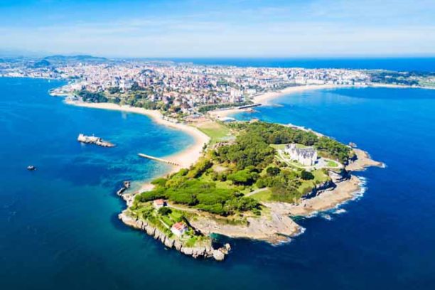 Santander city aerial panoramic view. Santander is the capital of the Cantabria region in Spain