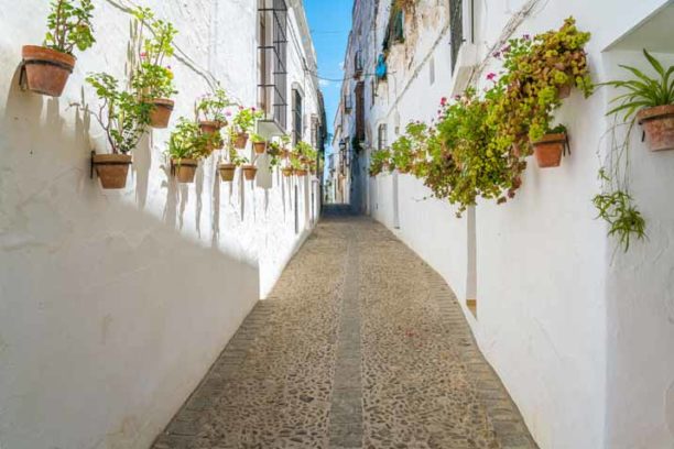 Scenic summer sight in Arcos de la Frontera, province of Cadiz,