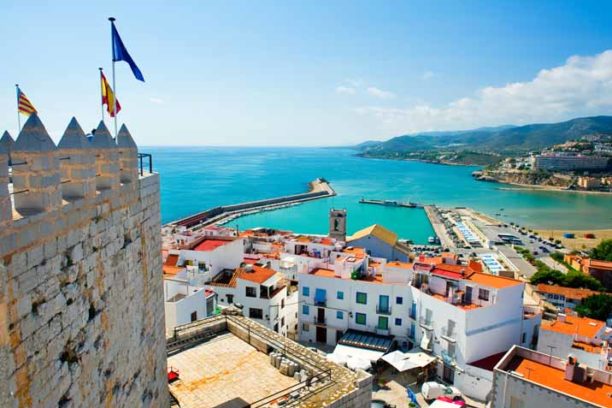 View of the Peniscola port Valencia, Spain