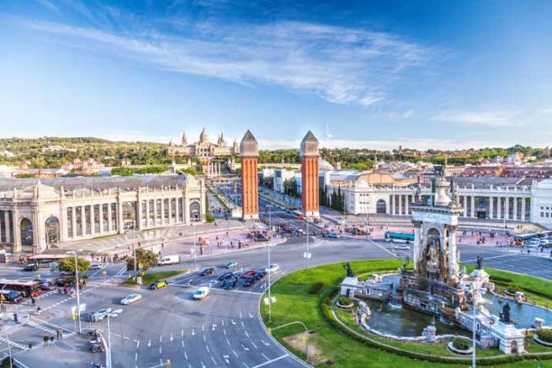 view of the center of Barcelona. Spain